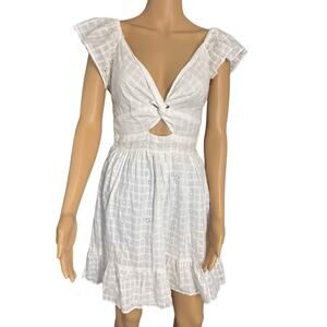 NWT Angie White Floral Ruffle Milkmaid Mini Dress Size Small